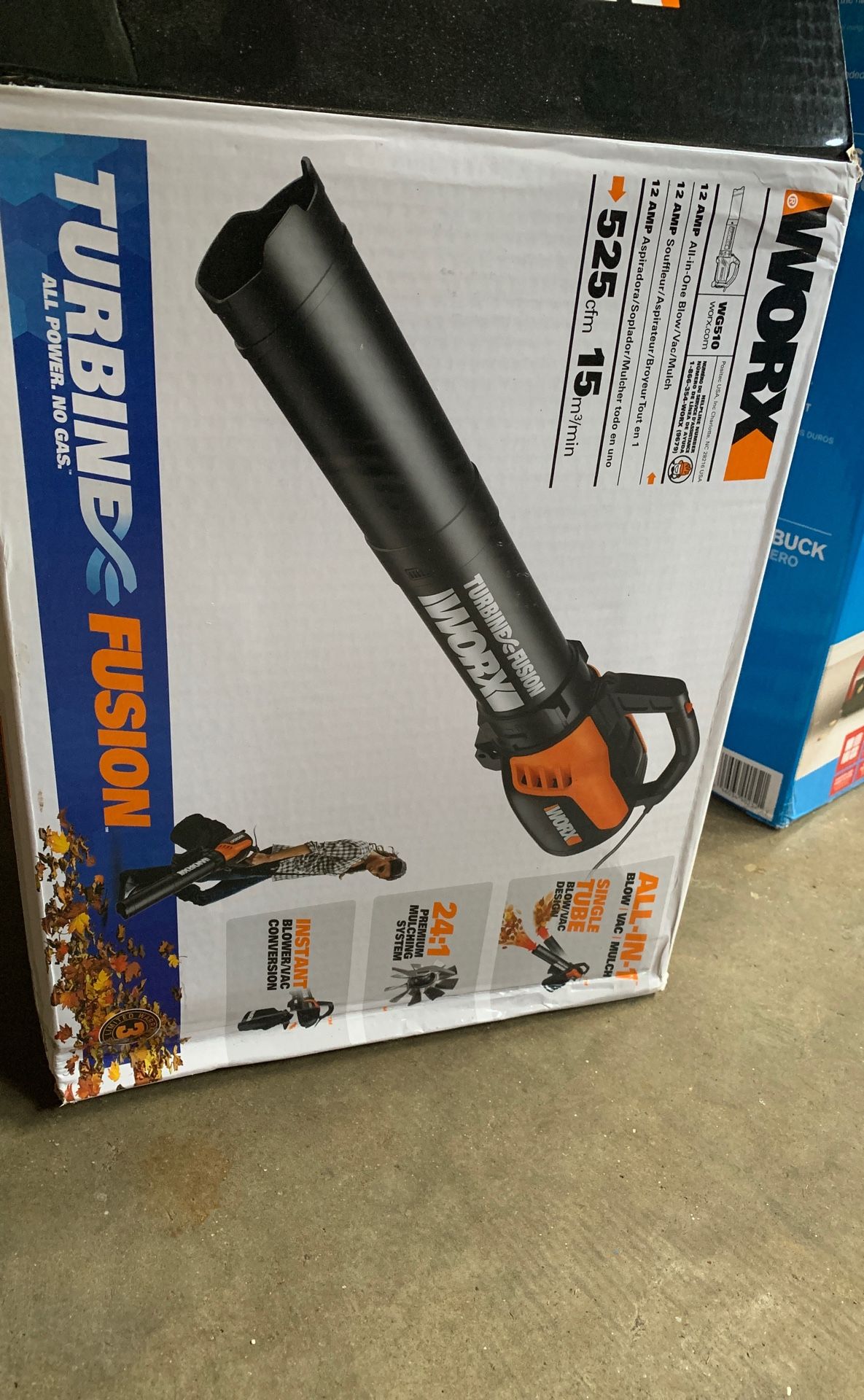 WORX WG510 TURBINEFusion 12 Amp Electric Leaf Blower/Mulcher/Vacuum for