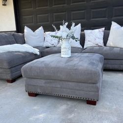 Delivery 🚚 Disponible Costco Sectional Couch Con Ottoman Color Gris