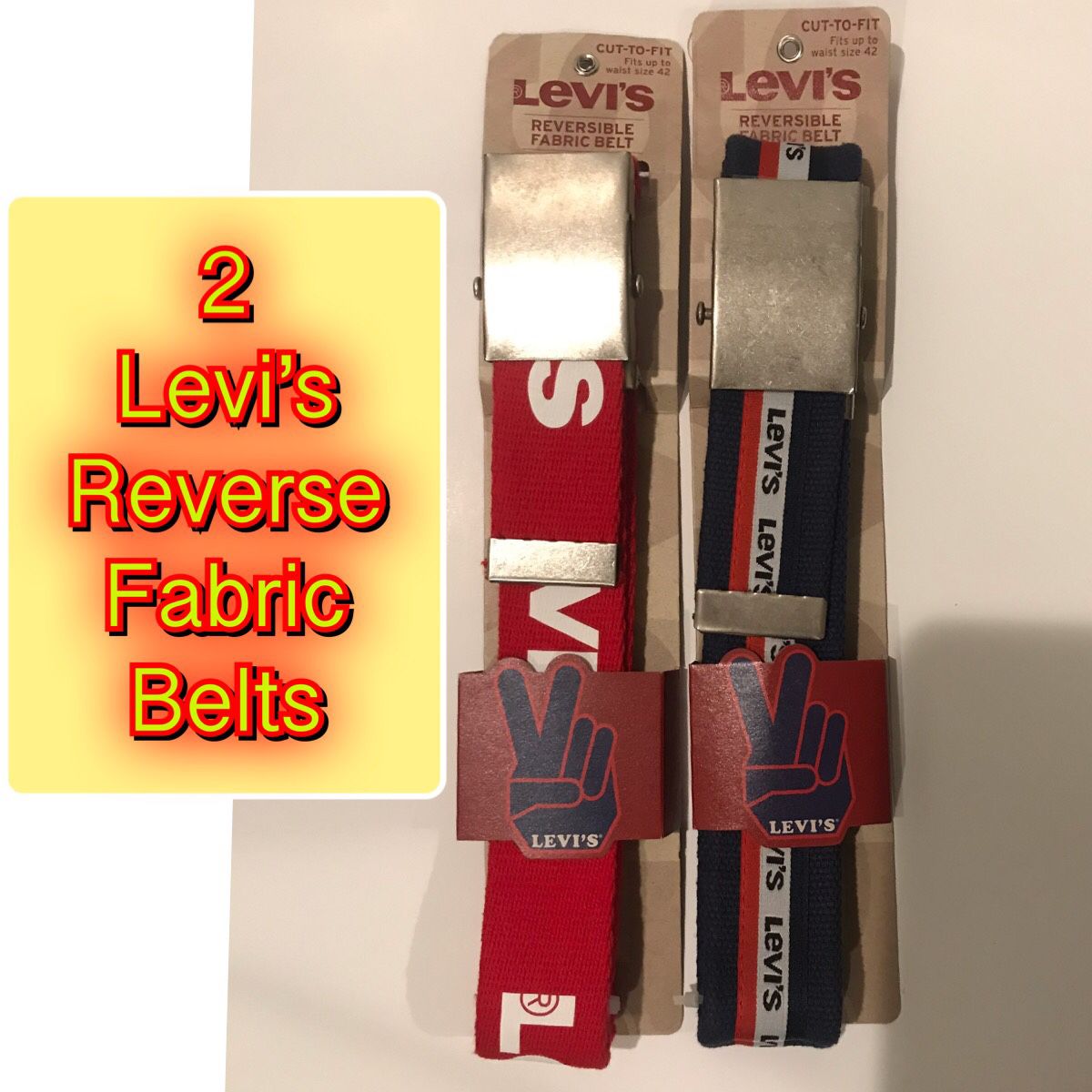 Brand New Levi’s Belts 2 Reversible fabric Belts pick up Tinton Falls NJ or shipping available through offer up