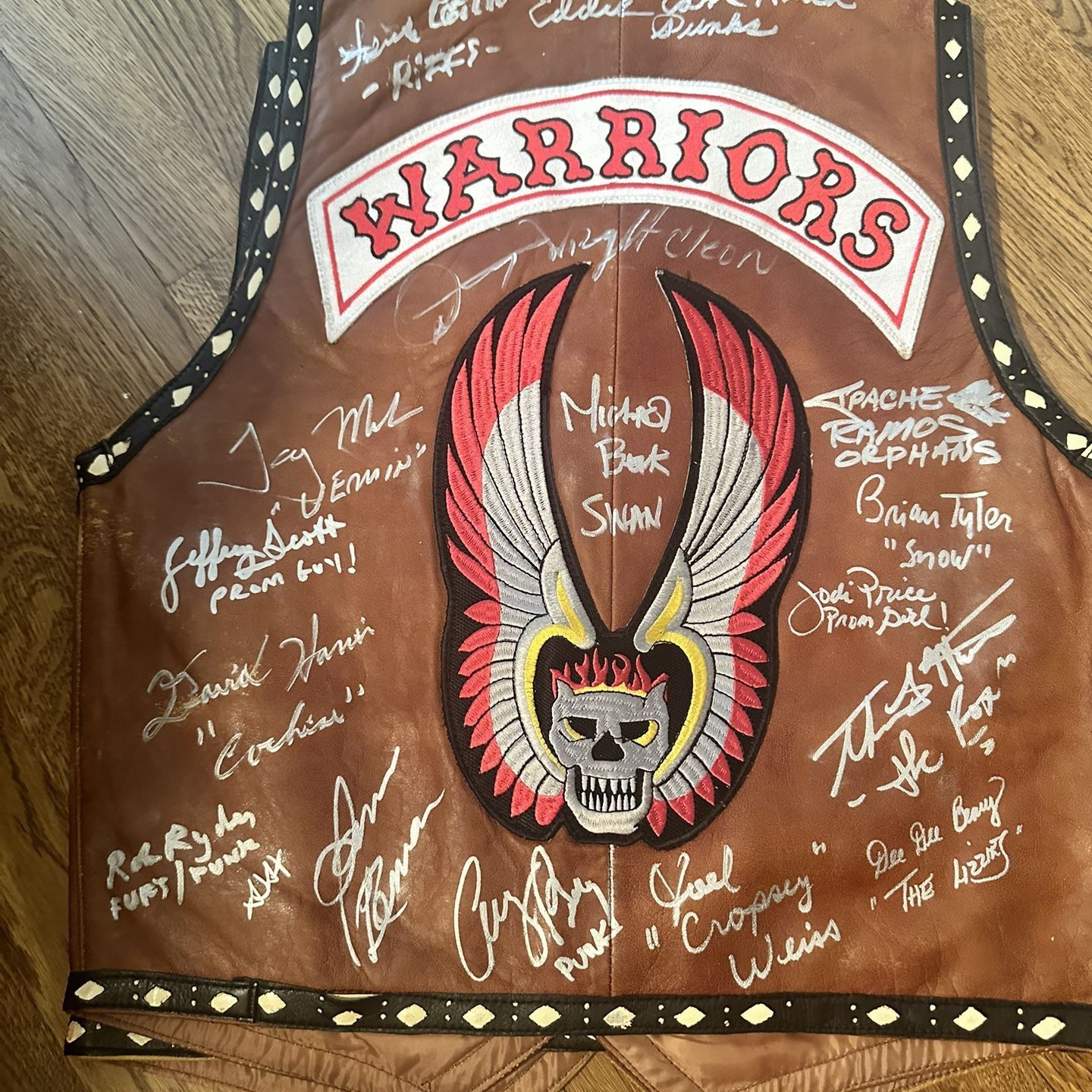 The Warriors Movie Genuine Leather Signed Autographed Vest Swan