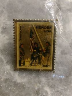 USPS Heros USA 2001 9-11 Stamp Hat/Lapel Pin New in package never opened