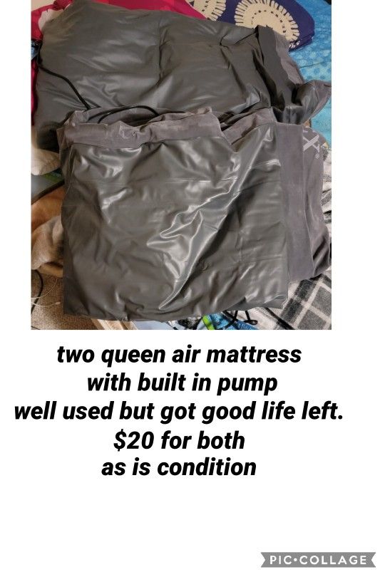 Two Queen Size Air Mattress With Built In Pumps