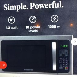 FARBERWARE PROFESSIONAL 1.2 CU FT. COUNTERTOP MICROWARE, STAINLESS STEEL / BLACK FM11SS 1000 WATT NO BOX