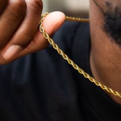 The GLD Shop - 22” Rope Chain in 18k Yellow Gold (4mm)