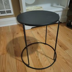 18" Tall Black Metal Side Table 