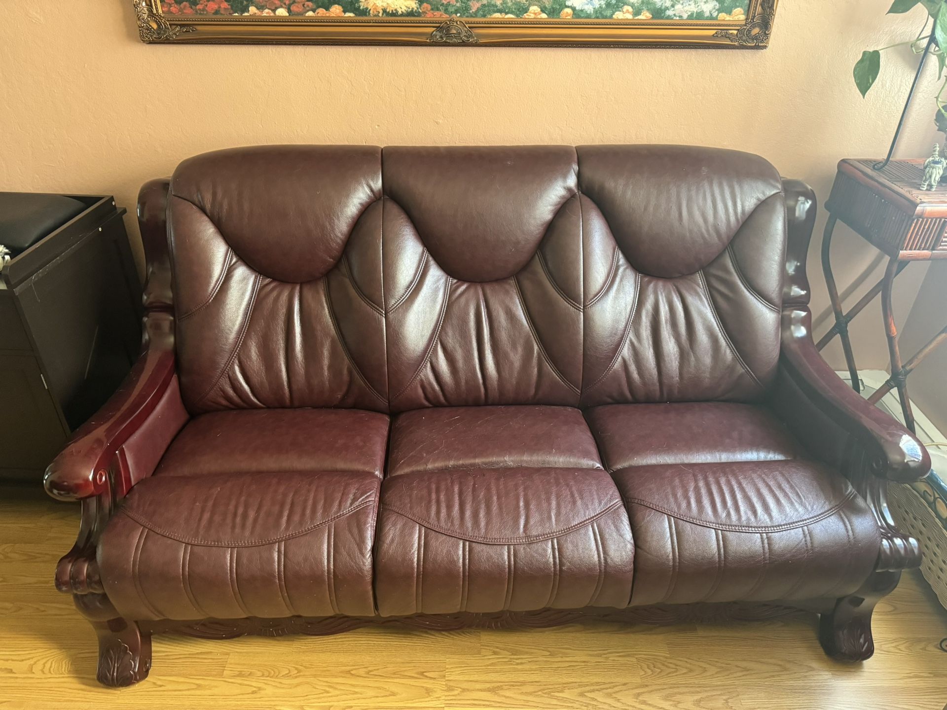 2 Leather Sofas.