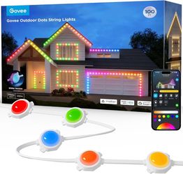 Govee Outdoor LED Strip Lights, 45 RGBIC LED Lights 100FT String Lights with 65 Scene Modes, Halloween Decoration Work with Alexa, Google, APP Control