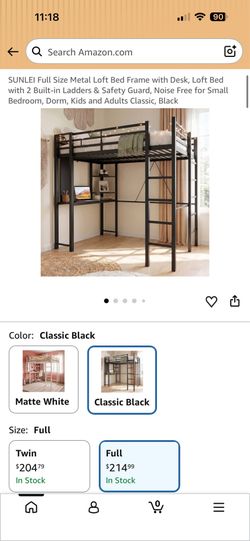 Loft bed with desk