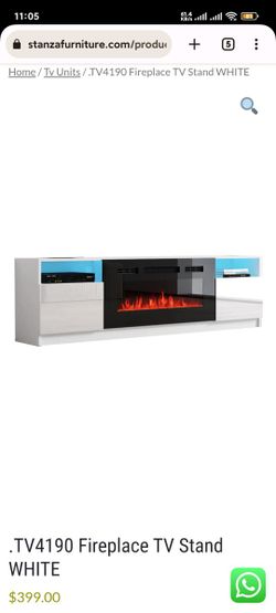 Fireplace TV Stand WHITE new in box