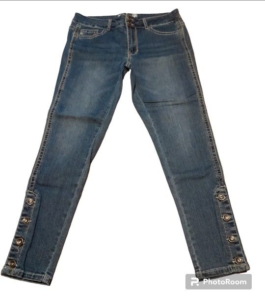 Seven7 Jeans Ankle Leg With Ankle Buttons Skinny Fit Juniors Size 11