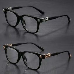 Chrome Hearts Black Eyeglass Frames – Two Pairs
