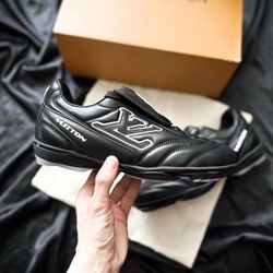 Louis Vuitton Black Leather Football Sneakers size 10