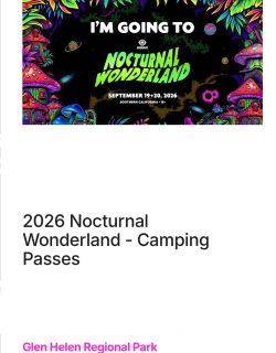 2026 Nocturnal Wonderland Camping Passes