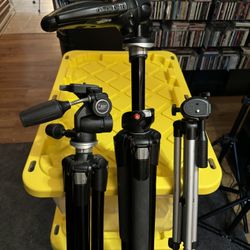Various Video And Camera Tripods And Tripod Heads For Sale