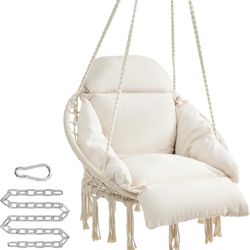 SONGMICS Hanging Chair, Hammock Chair with Large, Thick Cushion