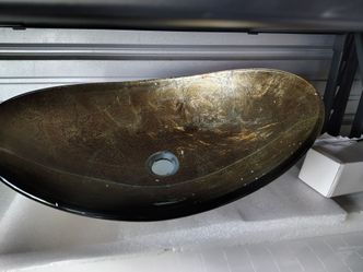 Bathroom sink basin 21 x 14 Golden color with faucet $160