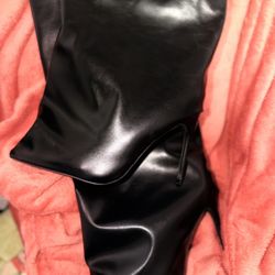 Dollhouse black over-the-knee/thigh-high stiletto boots