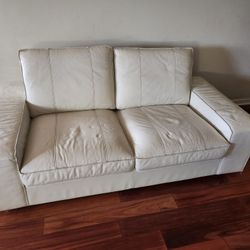 Real Leather love seat white 