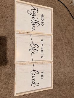 Farmhouse 3-Panel Wood Quote Wall Sign