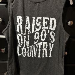 New. Women’s Size Large Raised On 90s Country Graphic Tank Top