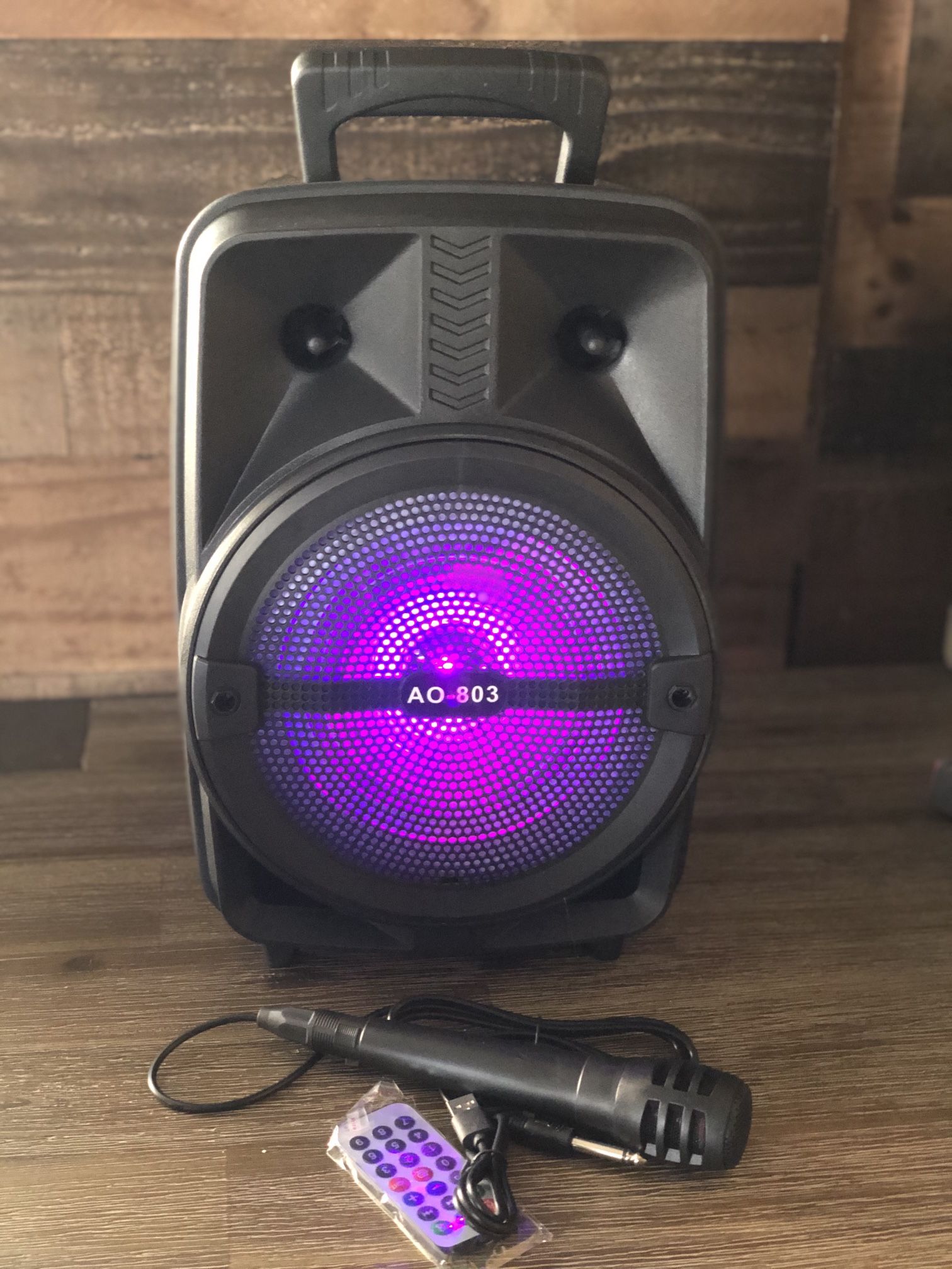 8” Bluetooth Rechargable Karaoke Speaker Keus With Microphone And LED Display
