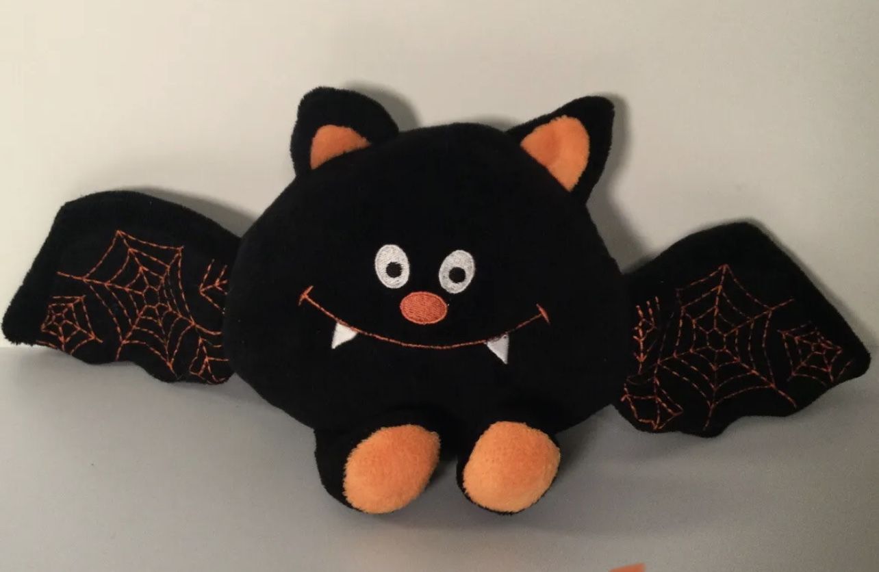 American Greetings Halloween Orange & Black Bat Plush Stuffed Collectible Animal Toy 5”x13”