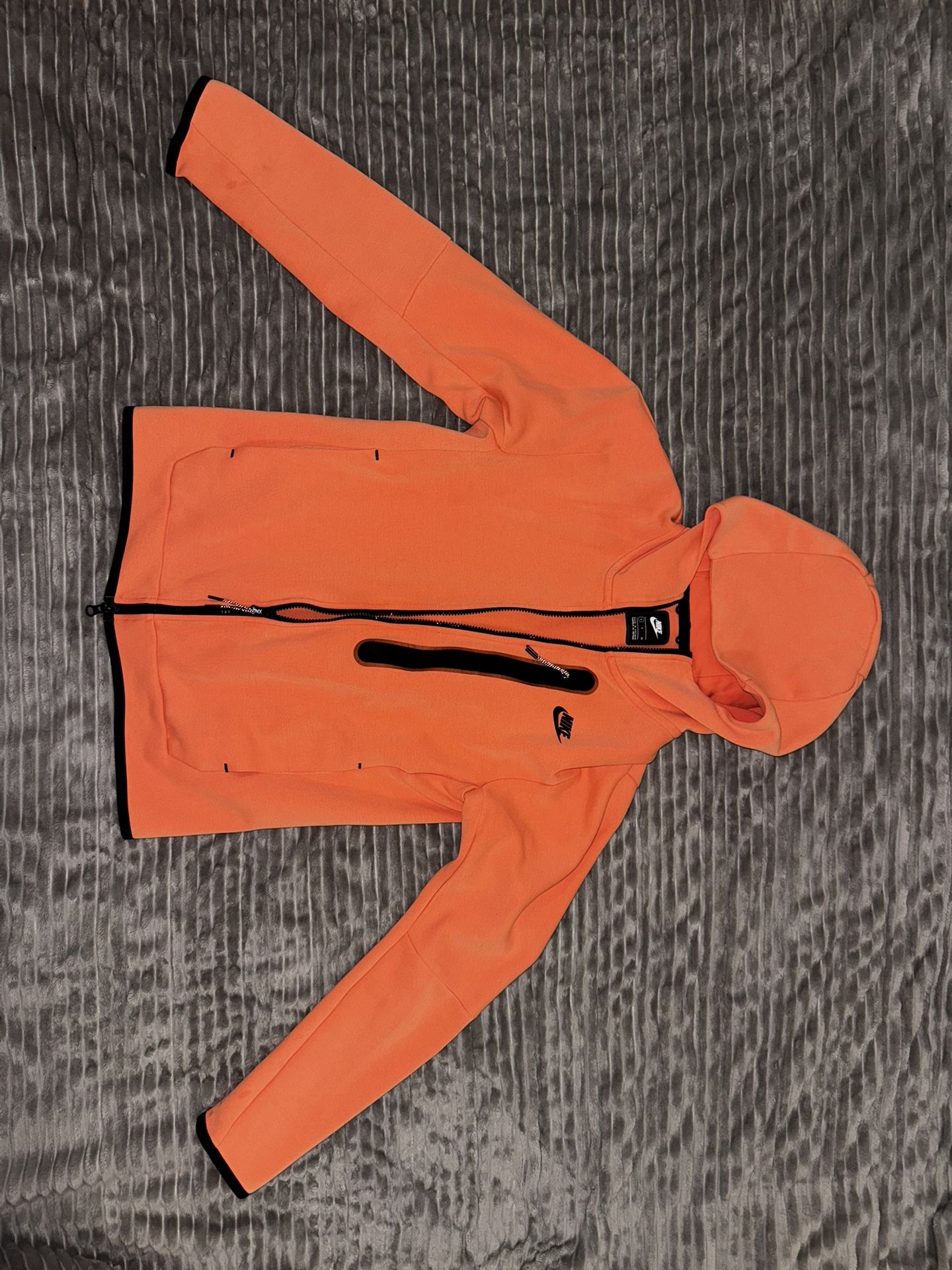 Nike Men’s Tech Fleece Washed Orange Zip Up Hoodie