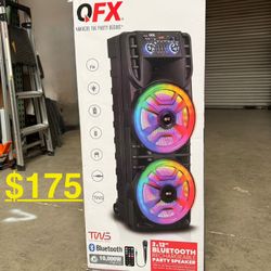 QFX  2x12”  Double speaker with microphone and  LED party Lights   🎶🎶