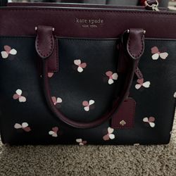 Kate Spade Cameron Dusk Buds Ditsy Medium Satchel Black + Floral 