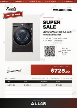 LG WM4000HBA Load Washer