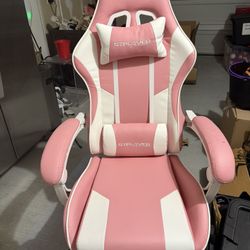 2 Game Chairs all Black & Pink With White 