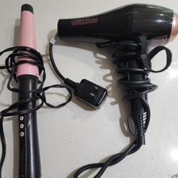 Blow Dryer And Hair Straightening As A Set.