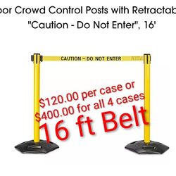 U-Line Crowd Control post with a retractable "Caution - Do Not Enter" 16 Ft belt, ‼️‼️NEW‼️‼️