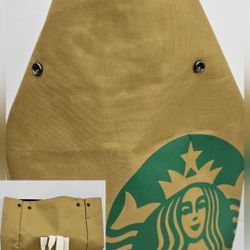 Starbucks Backpack, Multifunction Canvas Bag 17"x15", Brown/Green, New, No Tag
