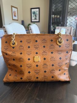 Vintage MCM Cognac Visetos Tote Shoulder Bag