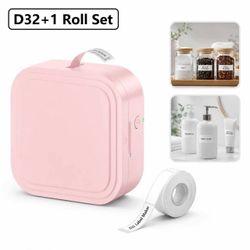 Wireless Mini D32 D30L Label Maker Portable Thermal Printer with 80pcs Sticker Paper,