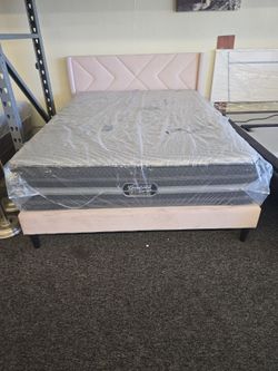 QUEEN BLACK BEAUTY REST DISPLAY WITH PLASTIC