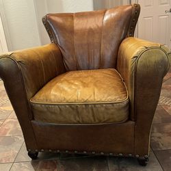 Paladin Leather Accent Chair With Nail Trim