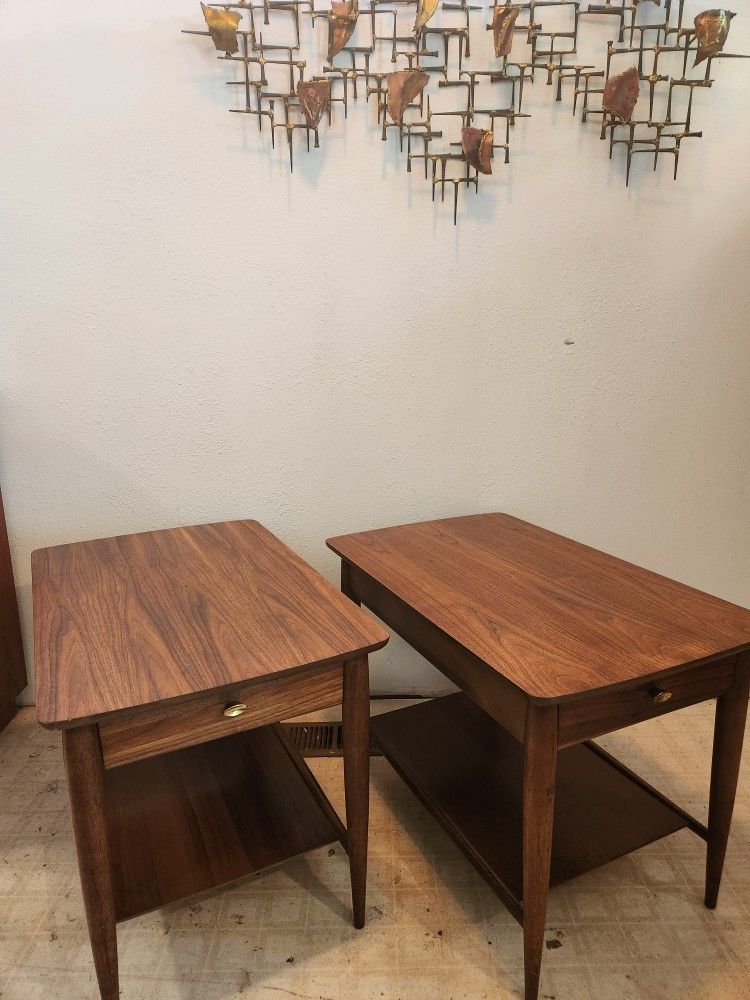 Pair Of Mid Century Walnut End Tables