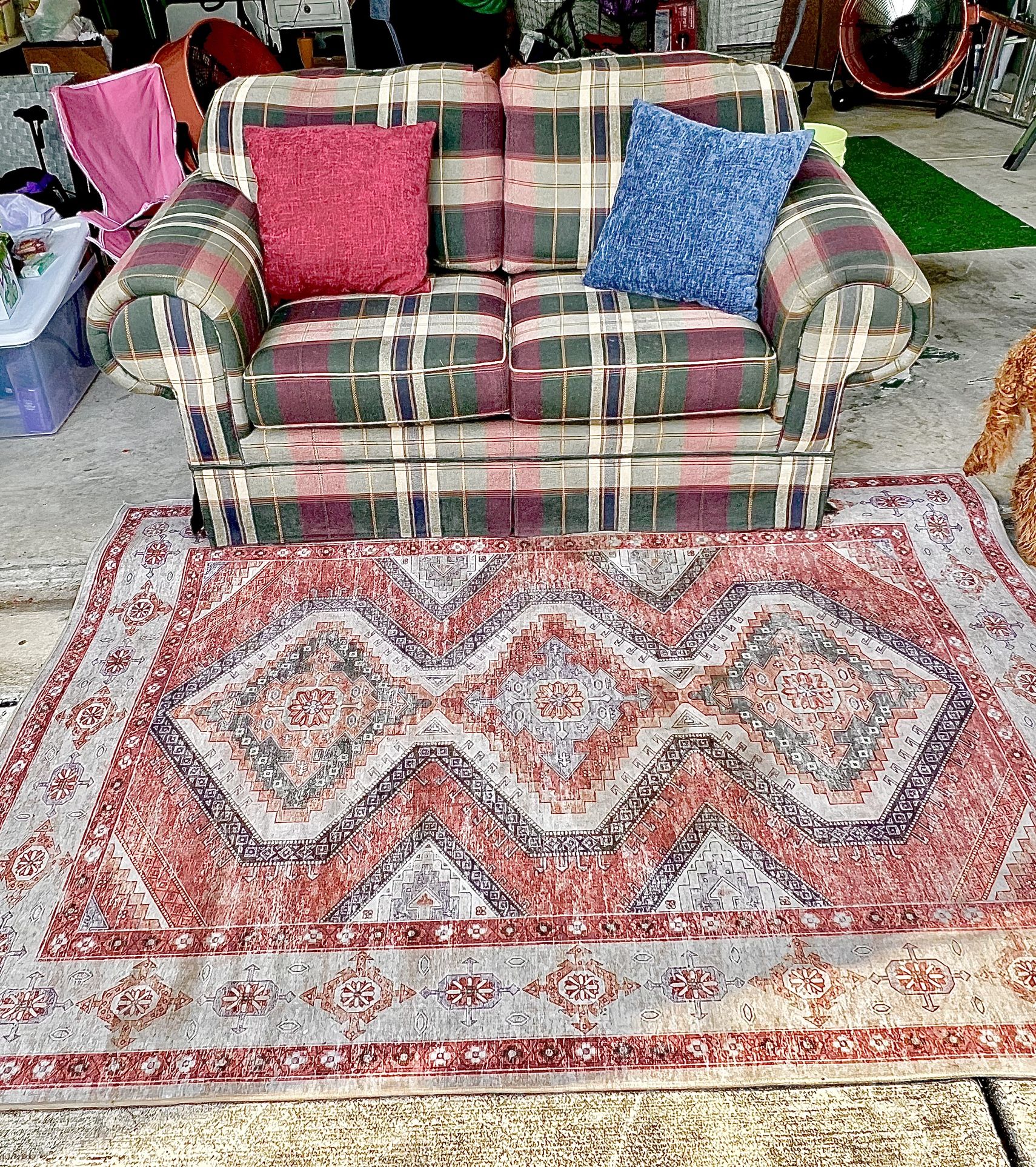 Small Vintage Couch and Rug