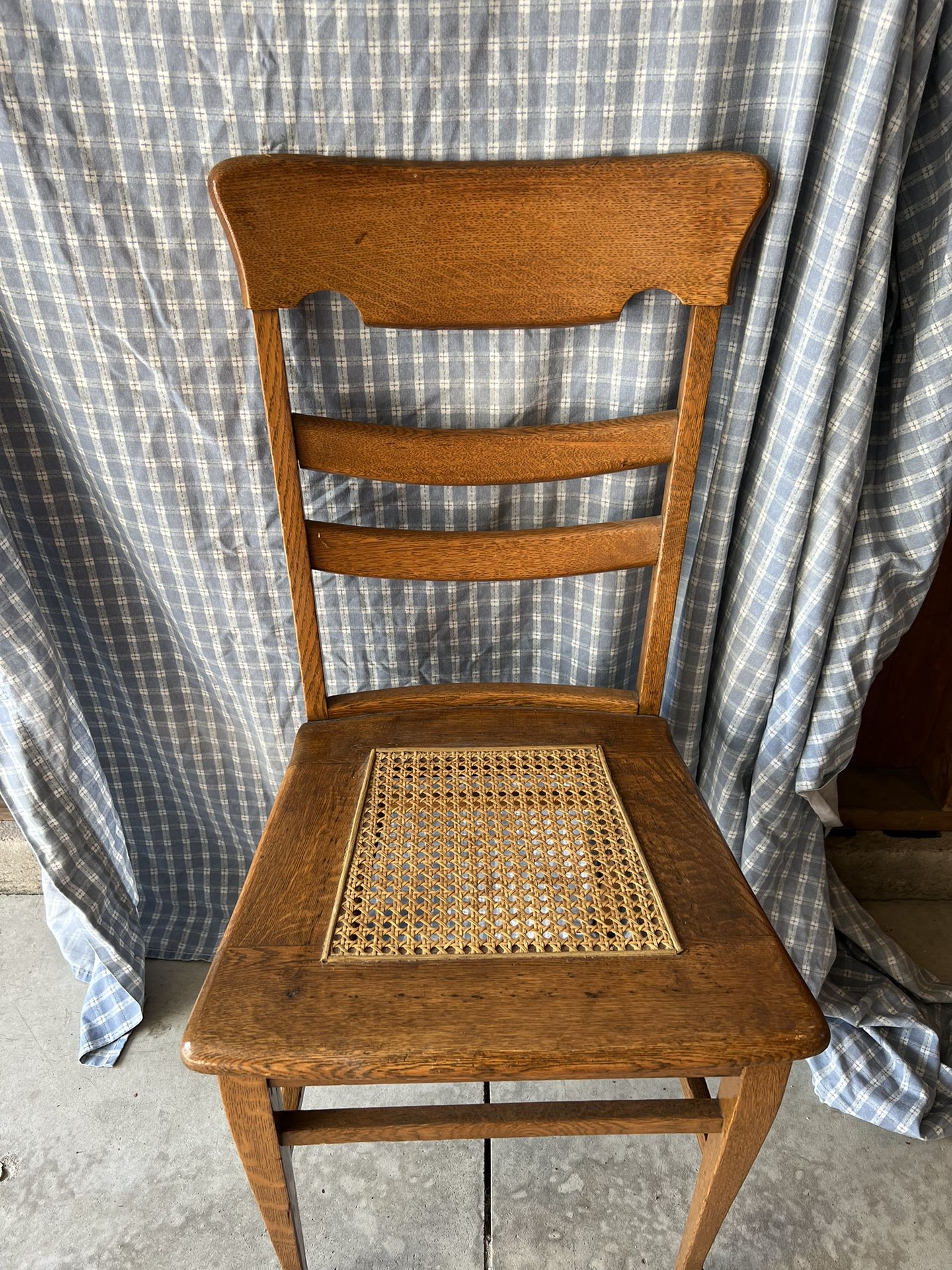 Antique, Oak, Wicker Chair