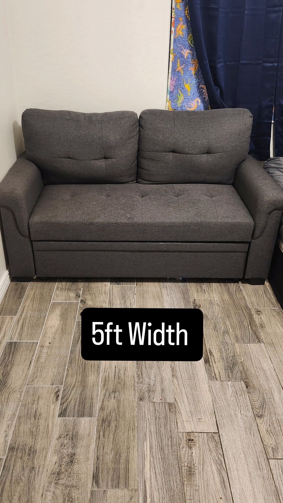 Compact Pull-Out Loveseat Sleeper Sofa – 5ft Wide, Great Condition!
