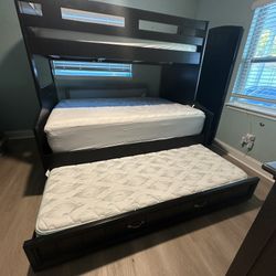 Bunk Bed w/ Mattresses, Trundle, & Stairs