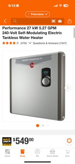 Performance Rheem wall water heater