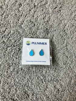 Pair of Blue Water Drop Flat Stud Post Earrings