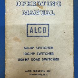 Alco Manual for Enginemen 660/1000HP, 1000HP Road Switcher