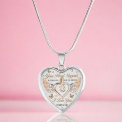 Butterfly Memorial Heart-Shaped Necklace