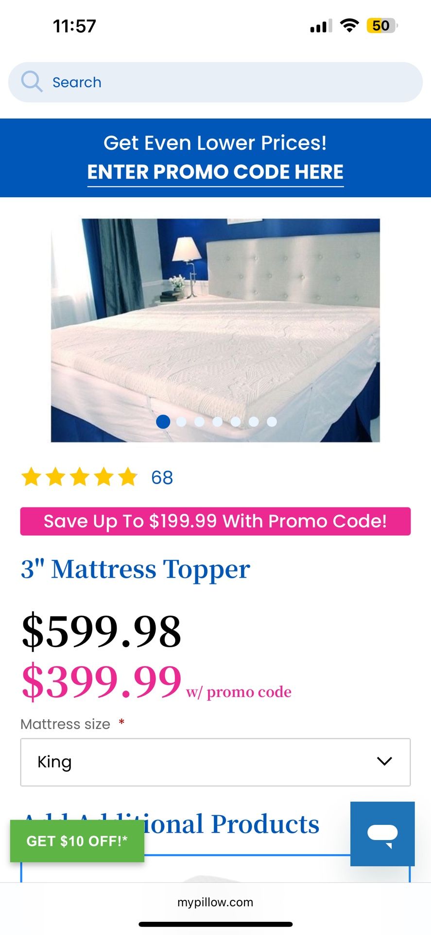 King Mattress Topper