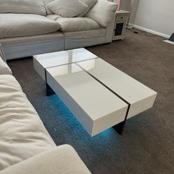 Coffee Table With Drawers And led Light