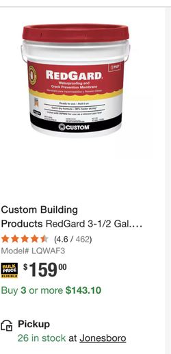 RedGard 3-1/2 Gal. Waterproofing and Crack Prevention Membrane Tanqueta